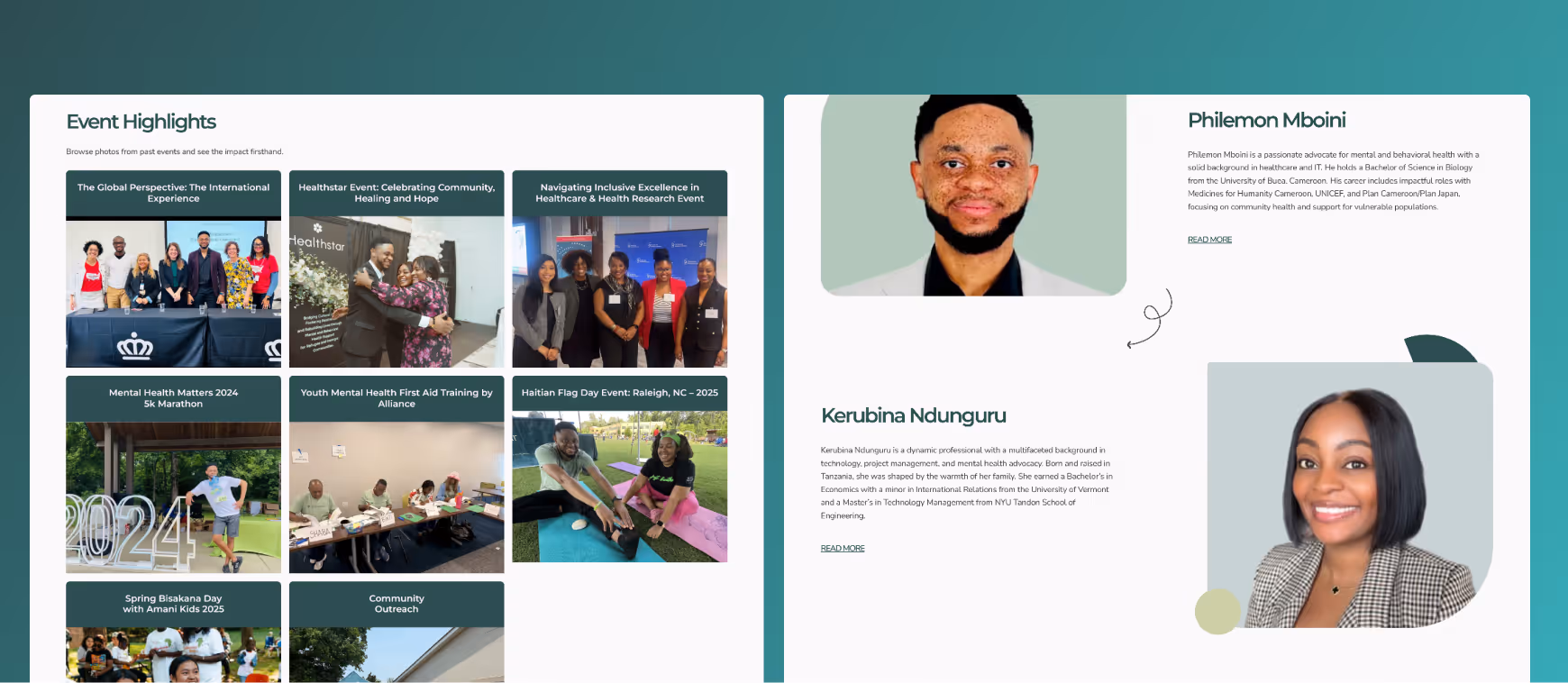 Healthstar website design showcasing multilingual mental health services for refugees and immigrants