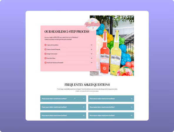 Performance optimization results for Inflate Balloons showing improved website page speed and faster load times